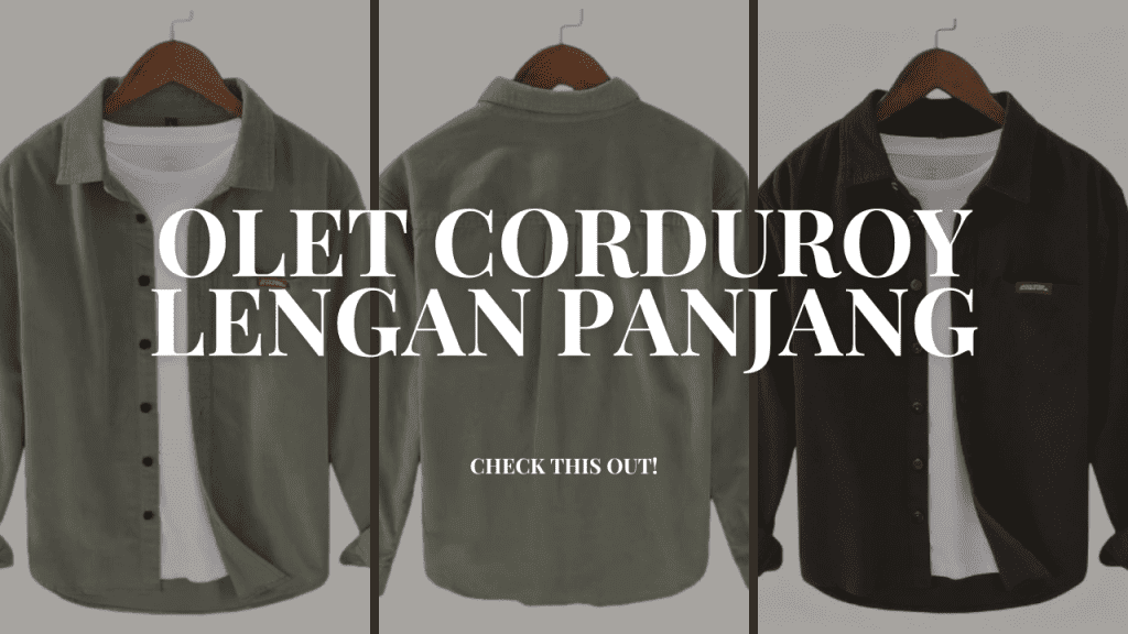 Kemeja Corduroy Lengan Panjang Pria OLET Kasual