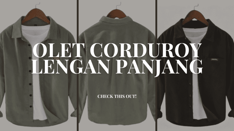 Kemeja Corduroy Lengan Panjang Pria OLET Kasual